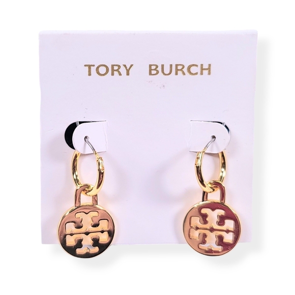 Tory Burch Earrings Gold Logo NewTory Burch Earrings Classic hoop earrings - Picture 1 of 3